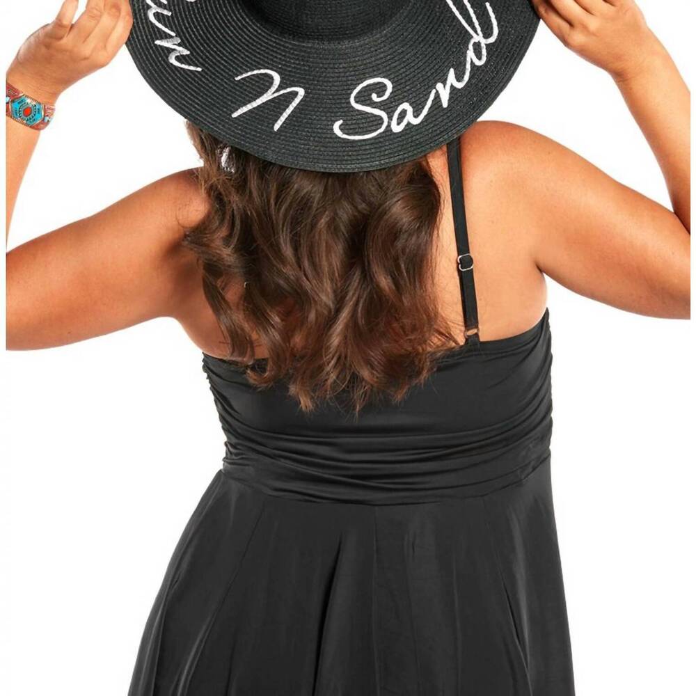 NEW ALWAYS FOR ME plus size jet cami swimdress in black - Picture 3 of 3
